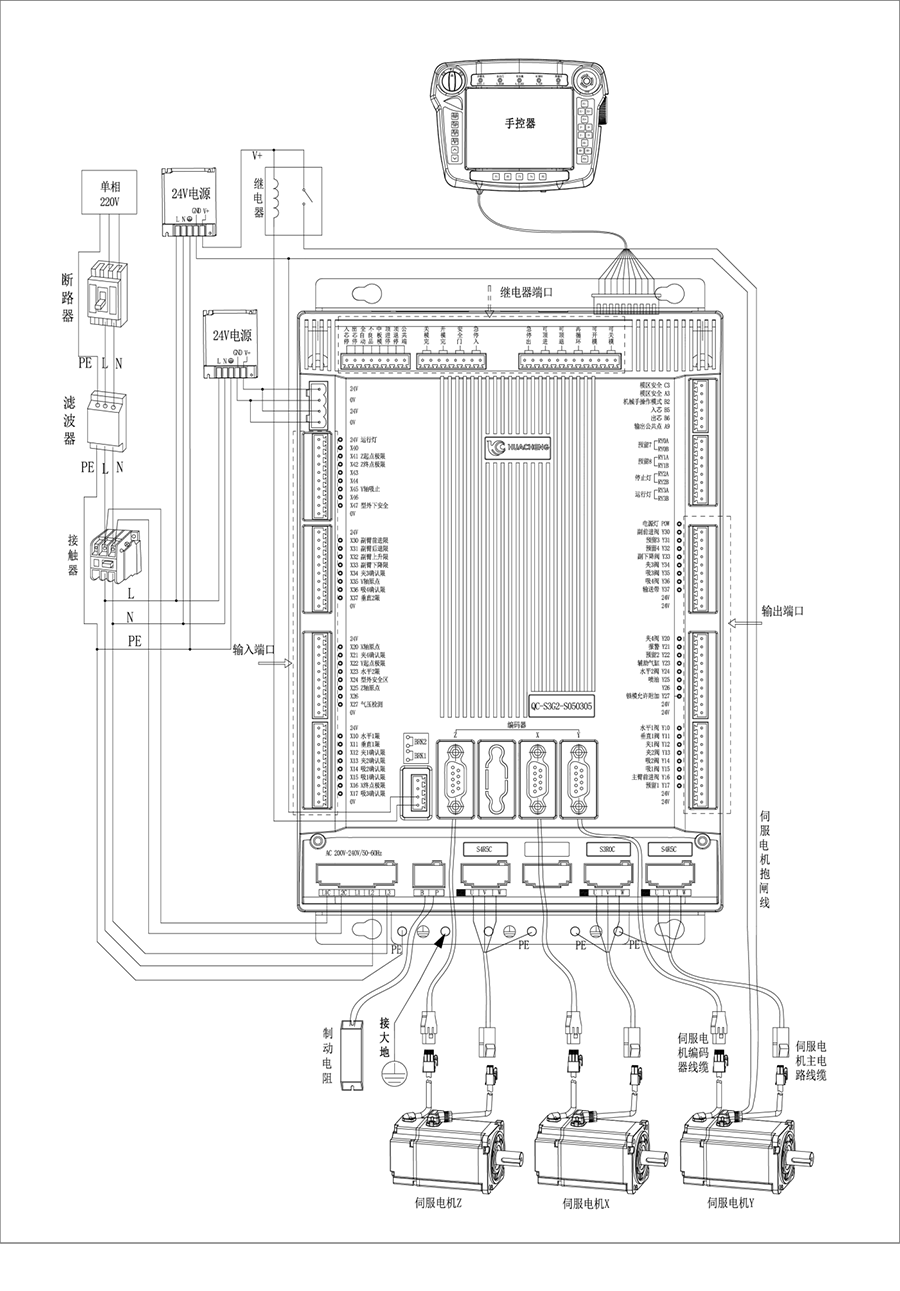 凯发K8国际智能注塑机械手控制系统QC-S3G接线图